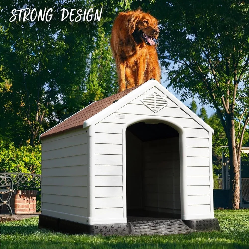 Durable small to medium dog kennel, ventilated and easy to clean.