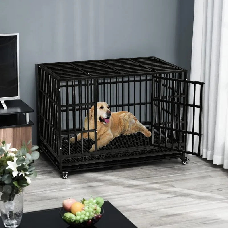 LEMBERI 48/38 inch Heavy Duty Indestructible Dog Crate