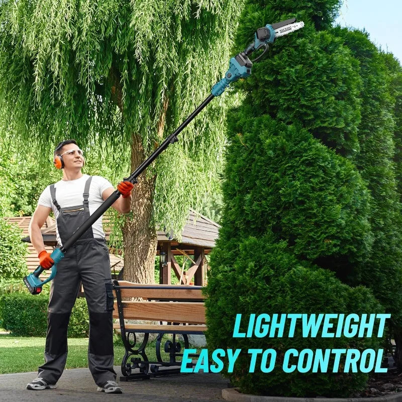 2-IN-1 Cordless Pole Saw & Mini Chainsaw, 6-inch Brushless Chain Saw