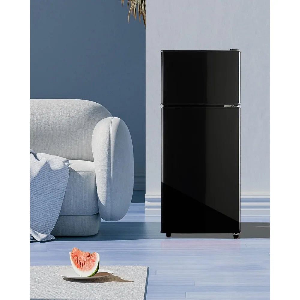 Compact Refrigerator Double Door Mini Fridge with Freezer