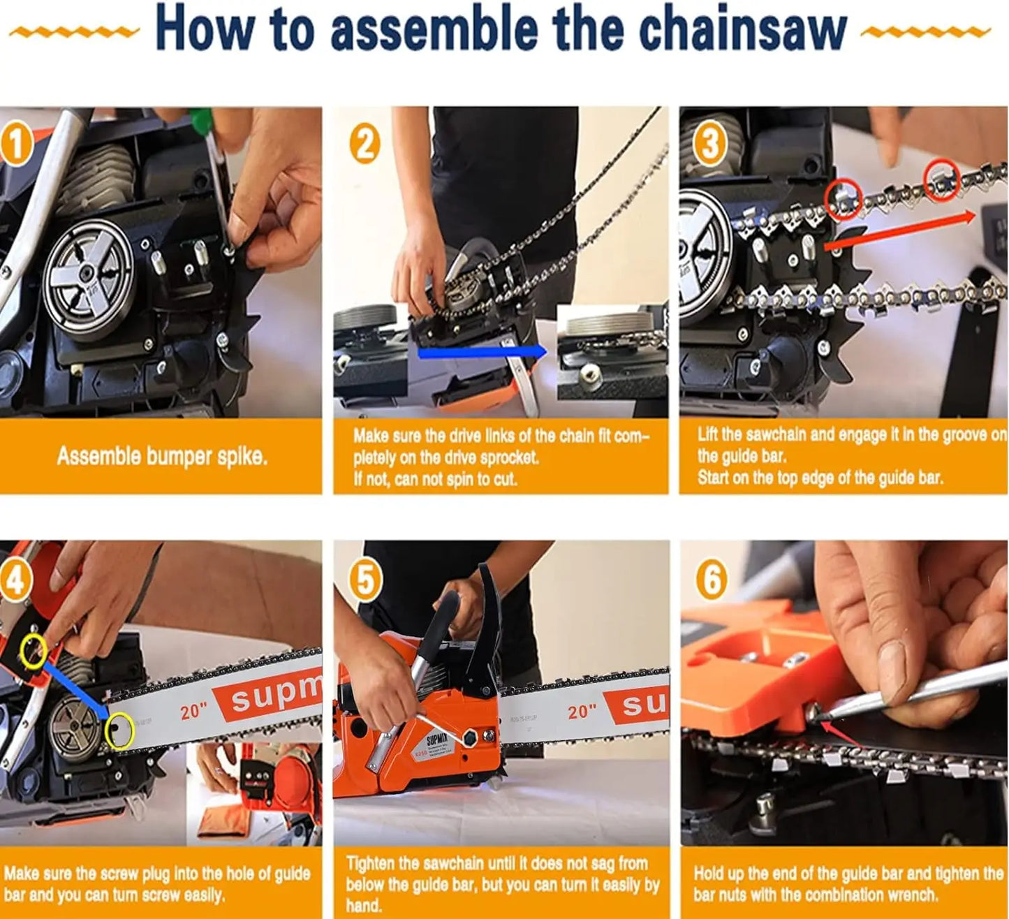 Gas Chainsaw 62CC Power Chain Saw 20 Inch Guide Board Chain saws